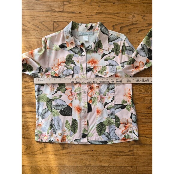 Vtg Pineapple Moon Womens Silk Floral Long Sleeve Button Up Size Small - Picture 7 of 8